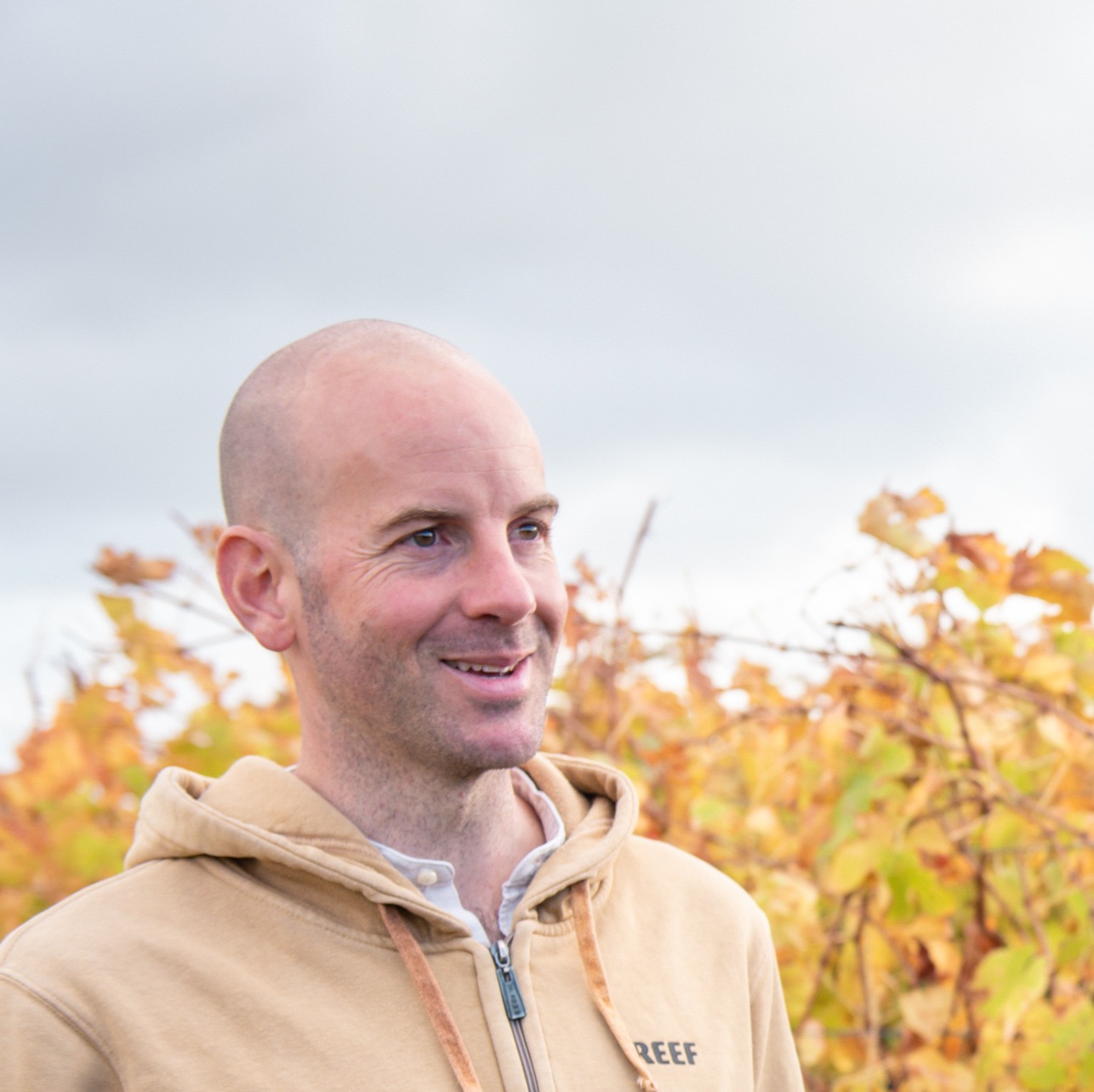 Ziggy, owner of All About Margaret River, smiles in the vineyard